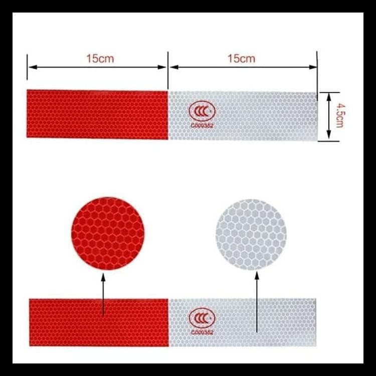 

Stiker Reflector Pemantul Cahaya Stikcer Reflective Warning Sign Merah Terlaris