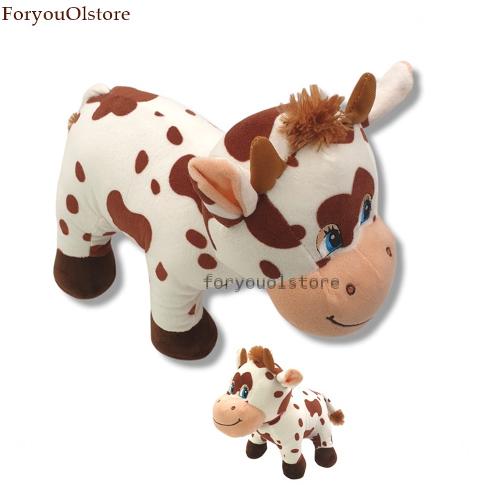 Boneka Sapi Standing/ Boneka Sapi Berdiri/ Sapi Motif Printing/Boneka Sapi Standing Tinggi 50cm dan Lebar 30cm