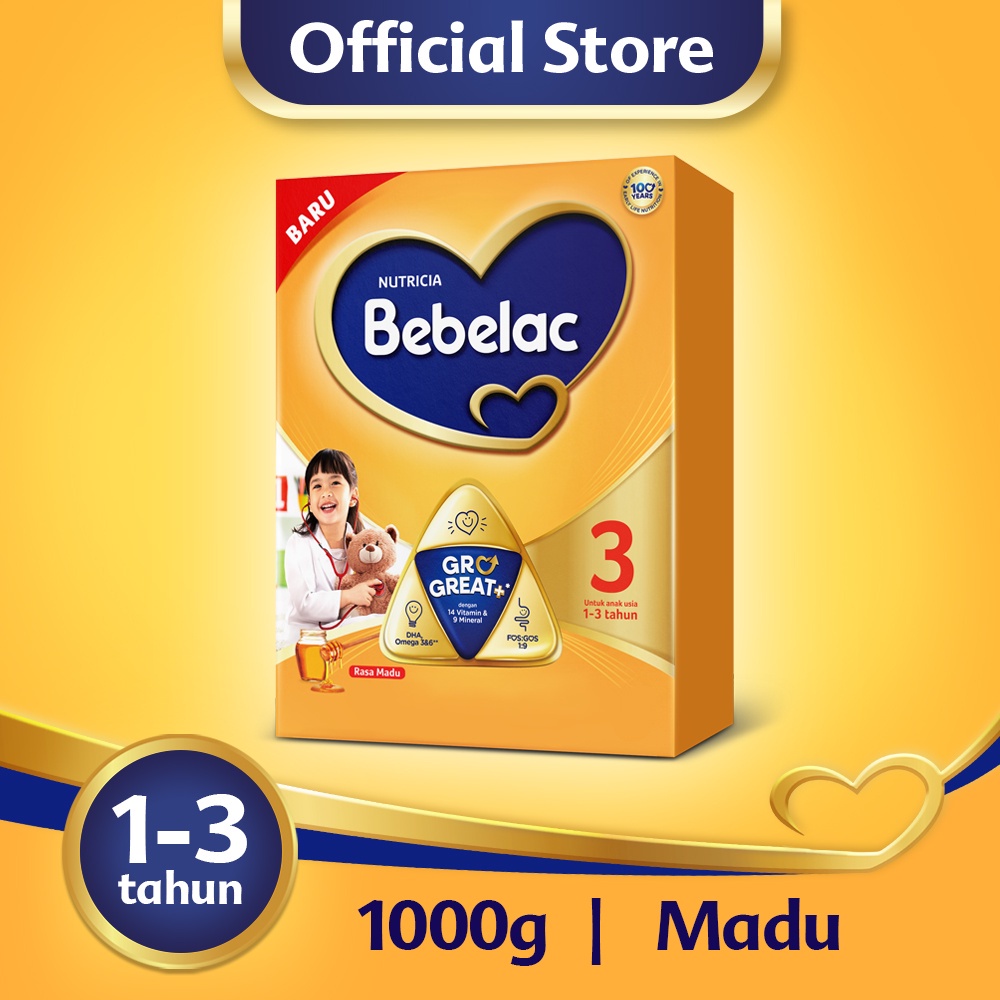 Bebelac 3 1000 gr Madu/Vanila Great+ ( Susu Formula )