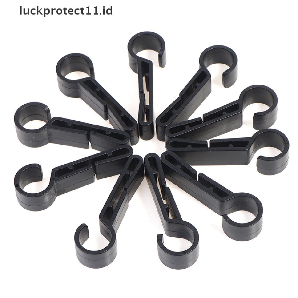 10pcs Klip Kait Helm Bahan Plastik Warna Hitam