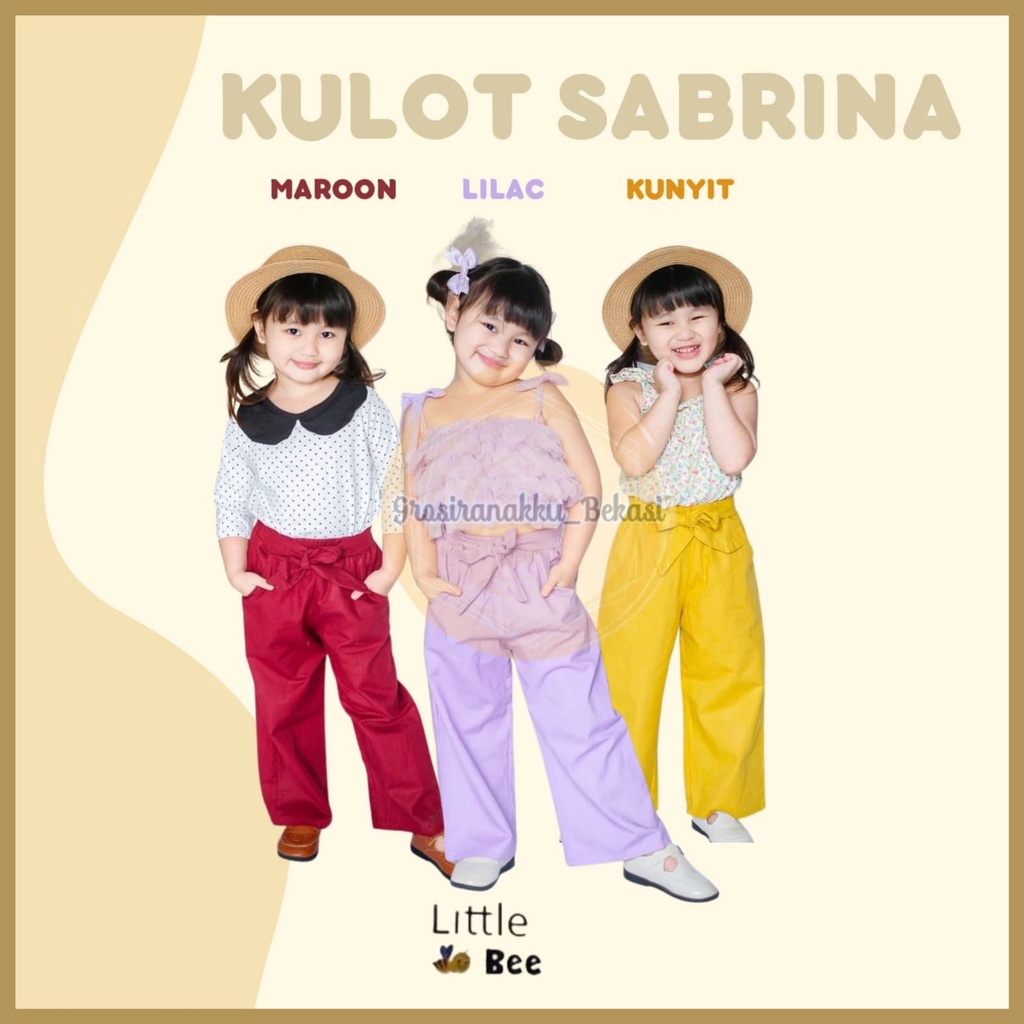 Kulot Anak Polos Sabrina Littlebee Junior Mix Warna Size 2-6Tahun