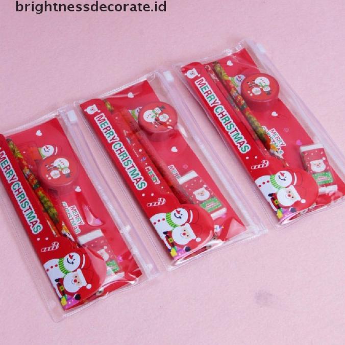 

5 Pcs Pak Alat Tulis Rautan Pensil Motif Natal Untuk Hadiah Sekolah