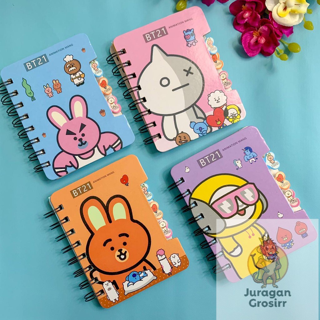 JG -  NOTEBOOK - BT21 - BUKU TULIS BTS - ANAK LUCU BANGTANBOYS IMPORT