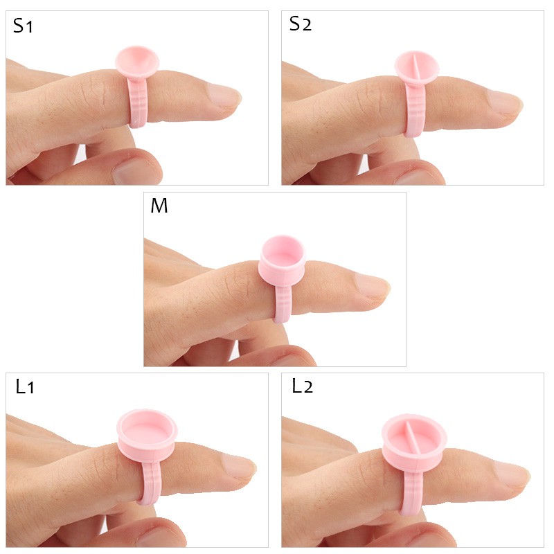 100 Pcs Cincin Holder Lem Bulu Mata Palsu Bahan Plastik