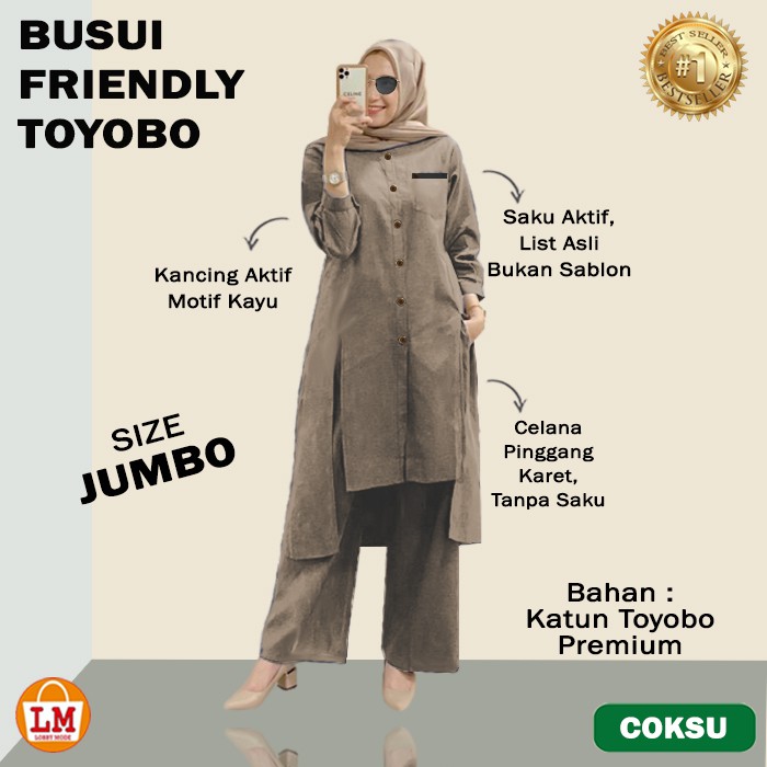 TERMURAH TERLARIS [ COD &amp; Gratis Ongkir ] Setelan Baju &amp; Celana Wanita Menyusui BUSUI FRIENDLY JUMBO Bahan Katun Toyobo Premium TERBARU LMS 26782 26786 26790