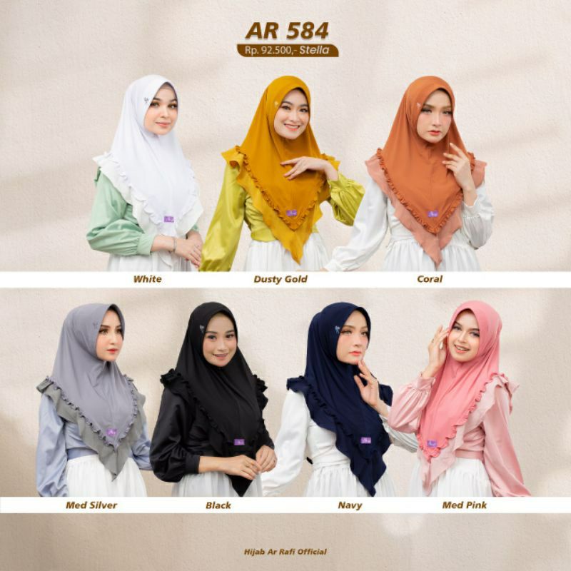 Hijab arrafi terbaru 2021 ori | jilbab arrafi terbaru 2021 ori | hijab arrafi terbaru AR 584 | bergo