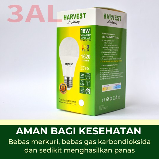 18W HARVEST LIGHTING Lampu Bohlam LED A Bulb  18 Watt Lampu Hemat Energi Original Bersertifikasi SNI dan Bergaransi