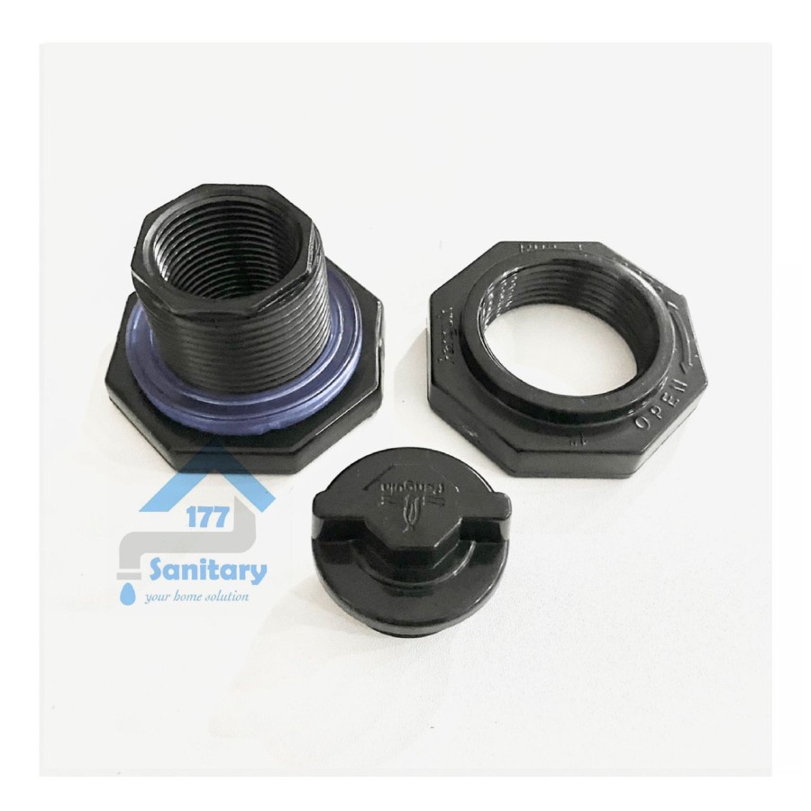 Vault Ring Toren 3/4 inch Penguin - Baut Mur Vokring Nepel Fitting Tangki Air Water Tank Sparepart 3/4inc