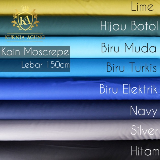 Jual Kain Moscrepe bahan Moscrepe Meteran Bahan Gamis Rok Dress Gaun - 05 Meter Hiijau Lime Berkuali