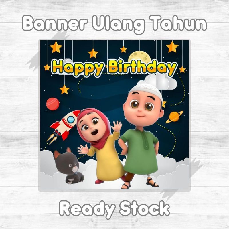 Backdrop Ulang Tahun Nussa Rara Uk.1x1