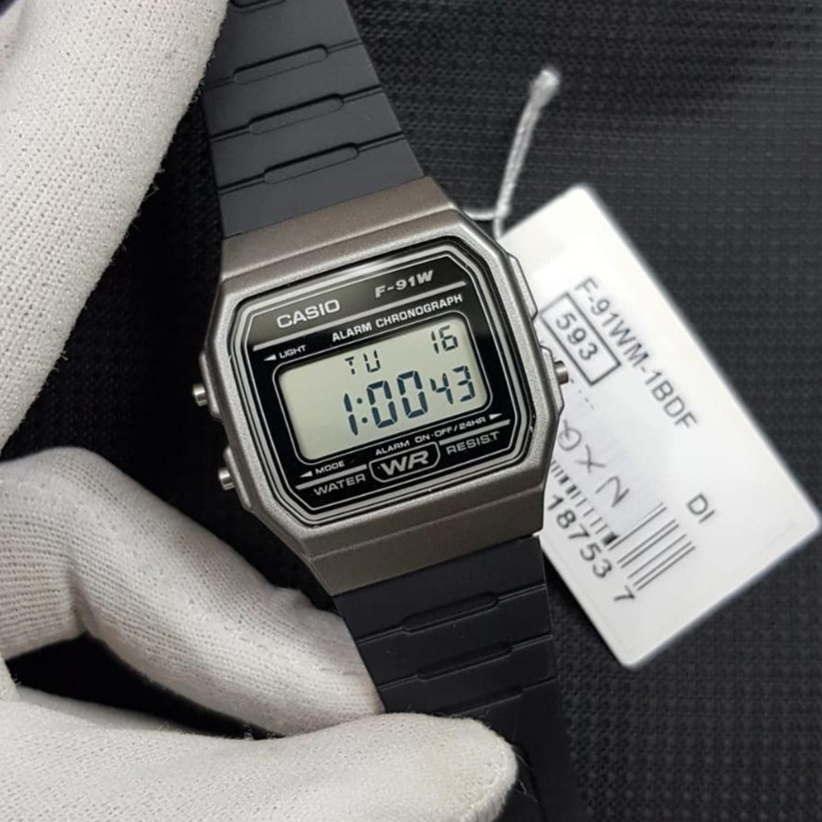JAM TANGAN CASIO STANDART F-91WM-1B F91WM-1B DIGITAL UNISEX ORIGINAL