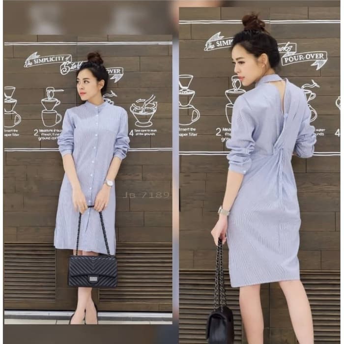 [beauty stripe ve]dress wanita katun stripe