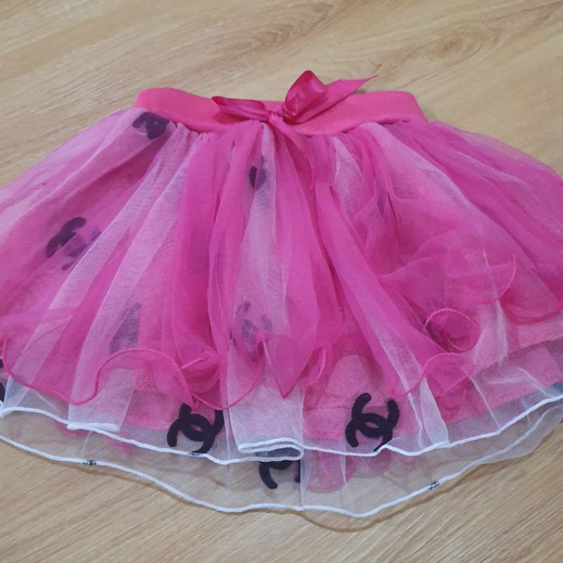 Rok tutu bayi perempuan motif channel lucu