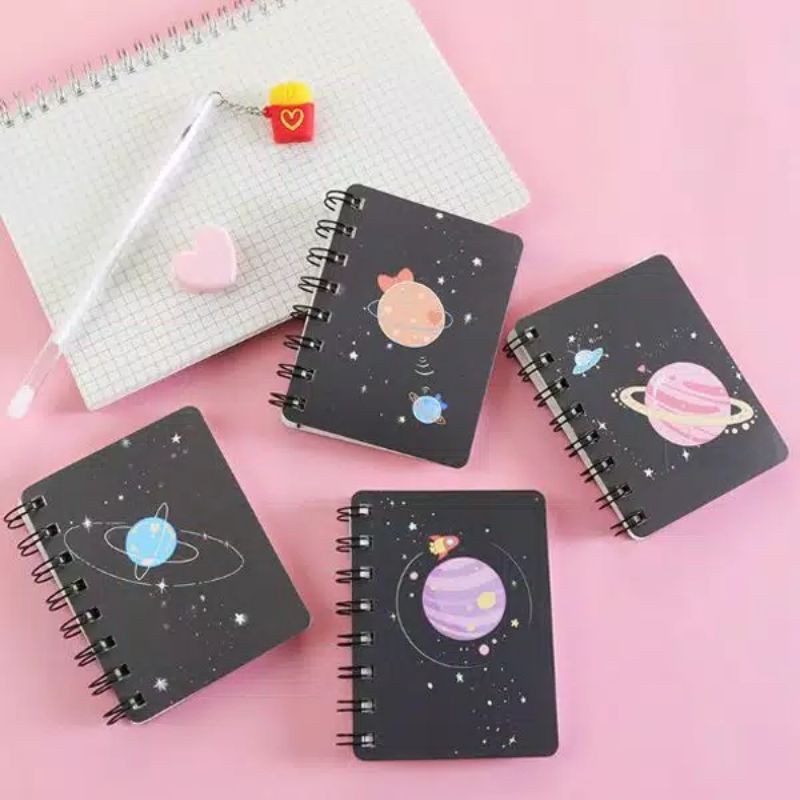 

Note Book A7 Mini Spiral Planet