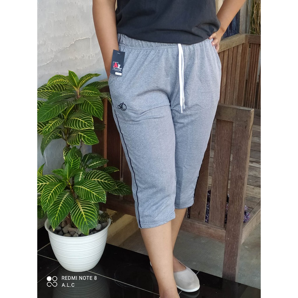 DISKON CELANA OLAHRAGA WANITA 7/8 SUPER JUMBO CELANA SENAM WANITA BAHAN BABYTERRY CELANA SANTAI
