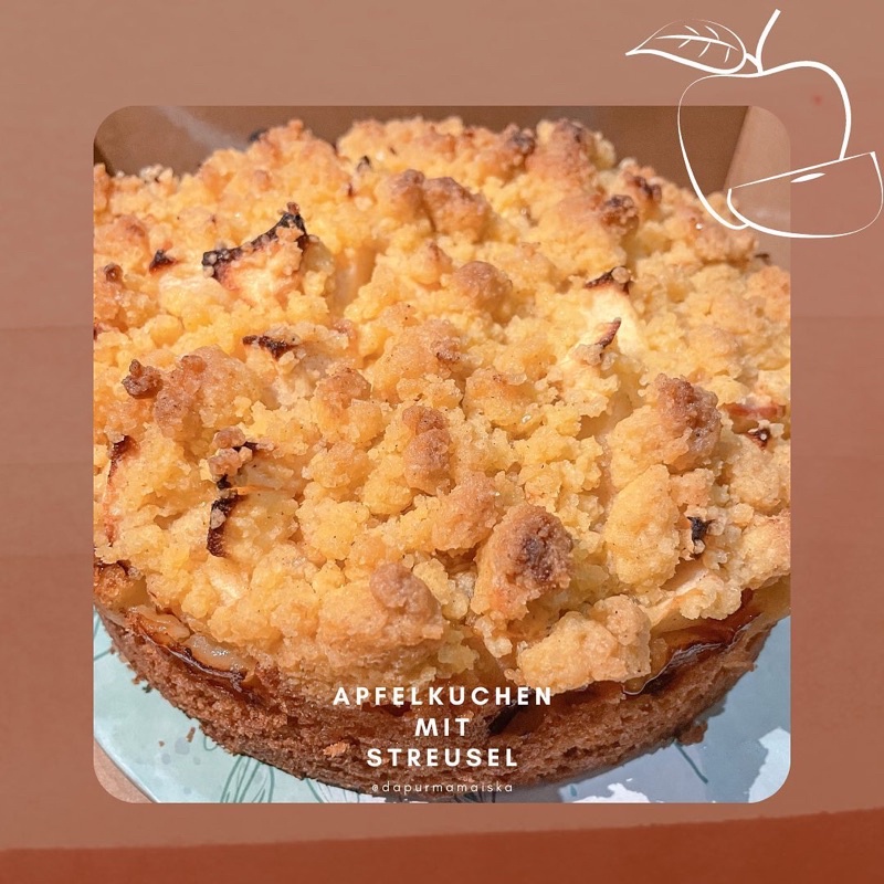 

Apfelkuchen mit Streusel ( Kue Apel dengan Remah ) Khas Jerman