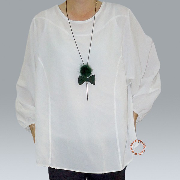 Lovely Silvana Long Sleeves Blouse - White