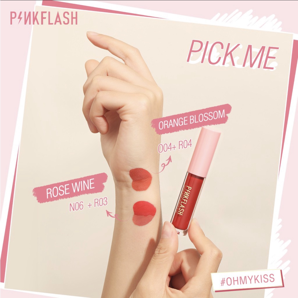 PINKFLASH Lasting Matte Waterproff Soft Lipcream Lembut Lipstick Tahan Lama Long Lasting Lipstik Pink Flash