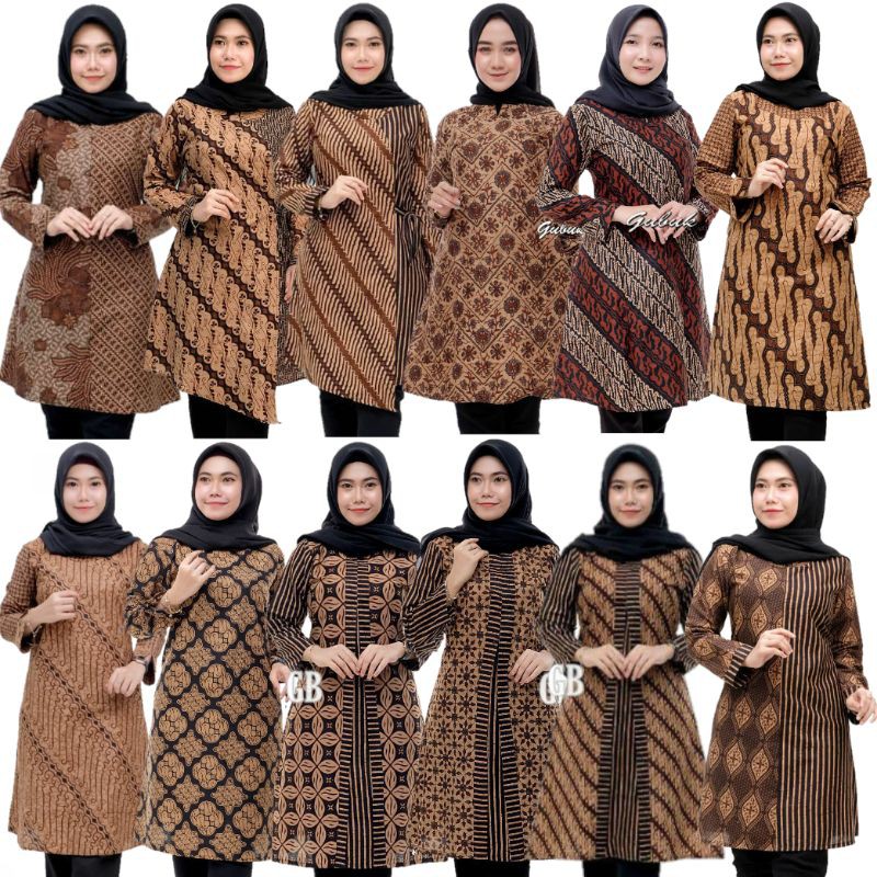 Terlaris SERUT GENES JELITA TUNIC NAVBOR YELBOR WHITBOR CREAMBOR TUNIK BATIK MODERN HRB030 DOLBI DOB