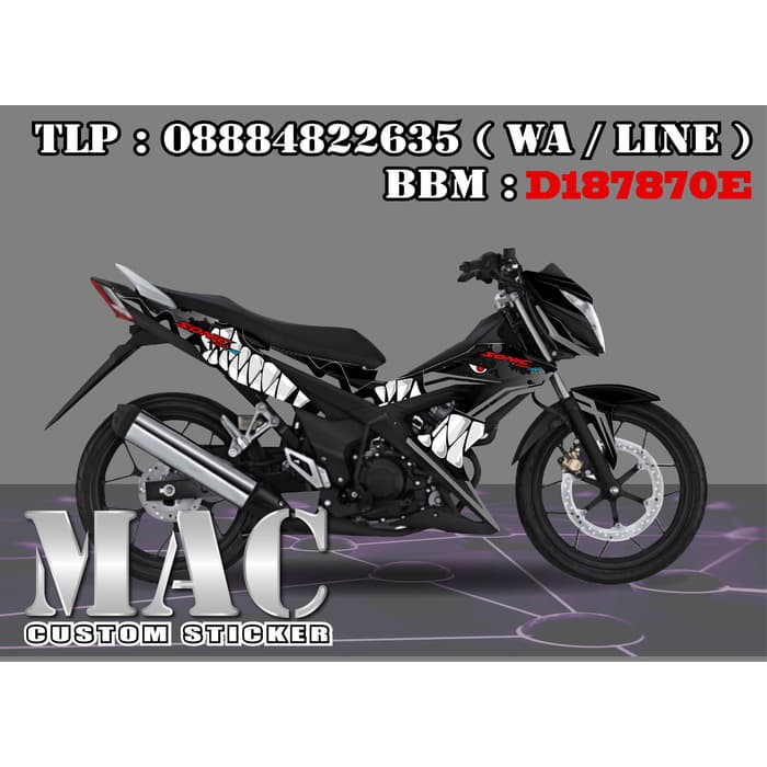 Sticker Stiker Decal Full Blok Honda Sonic 150 Motif Hiu