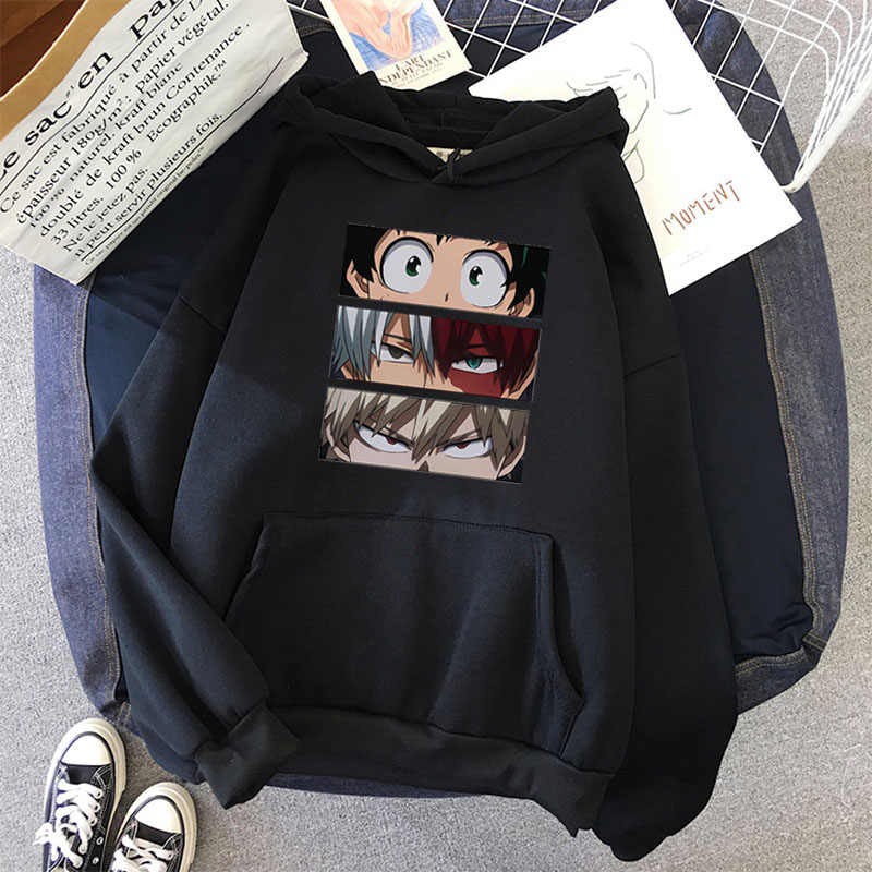 IvannaCollection Sweater Hoodie Anime Jaket Outerwear Pakaian Wanita Oversize Korean Style BOKU NO HERO Size L-XXL