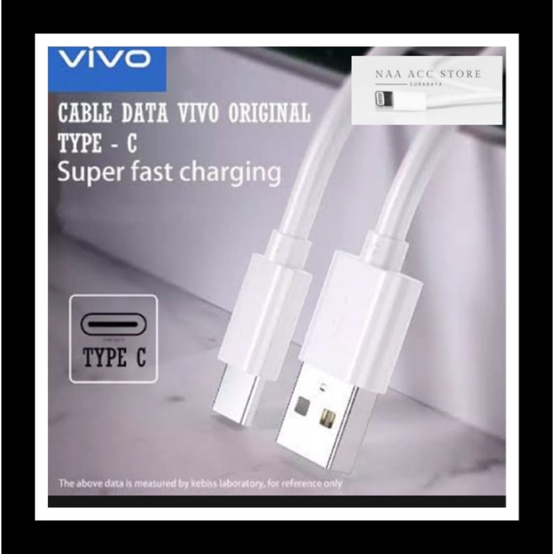 Kabel charger cas /data Vivo original 100% VIVO S1pro Y16 Y21a Y22 Y23 Y30 Y50 Y51 (2020 )V17,V19 Fastcharging Type C