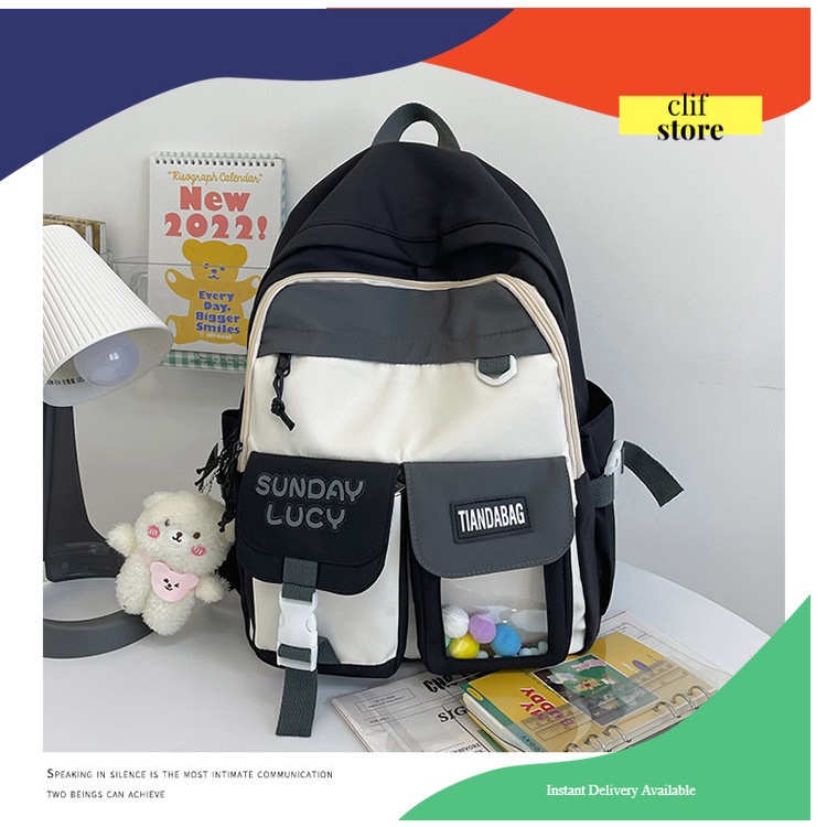 clif tas ransel wanita backpack korea fashion tas wanita tas anak sekolah school bag import