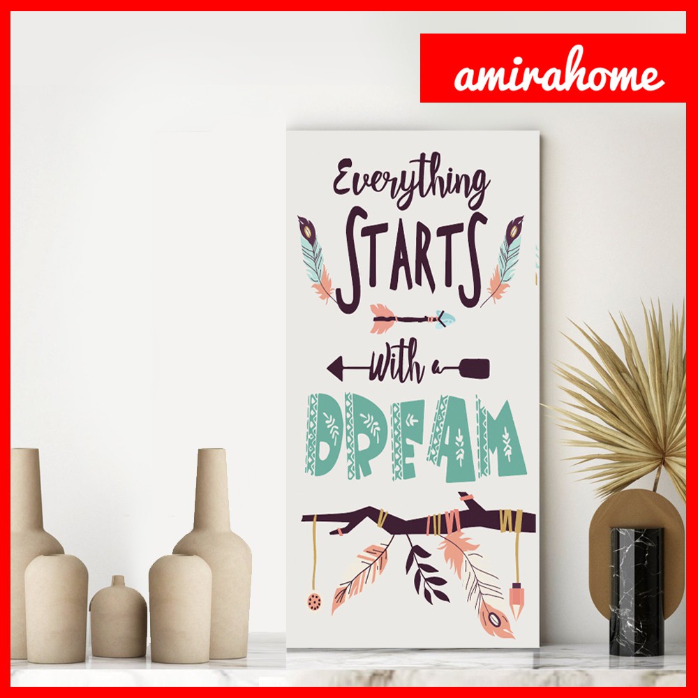 BOHO07-Wall art Hiasan Dinding Wall Decor Dekorasi Dinding Bulu Kamar Feather Poster dinding boho