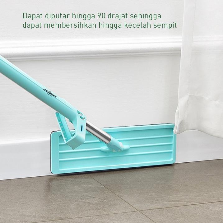 ❅ 【Proses Cepat】COOGER Ultra Standing Mop Microfiber Alat Pel Lantai Warna Hijau Dapat Berdiri Micro