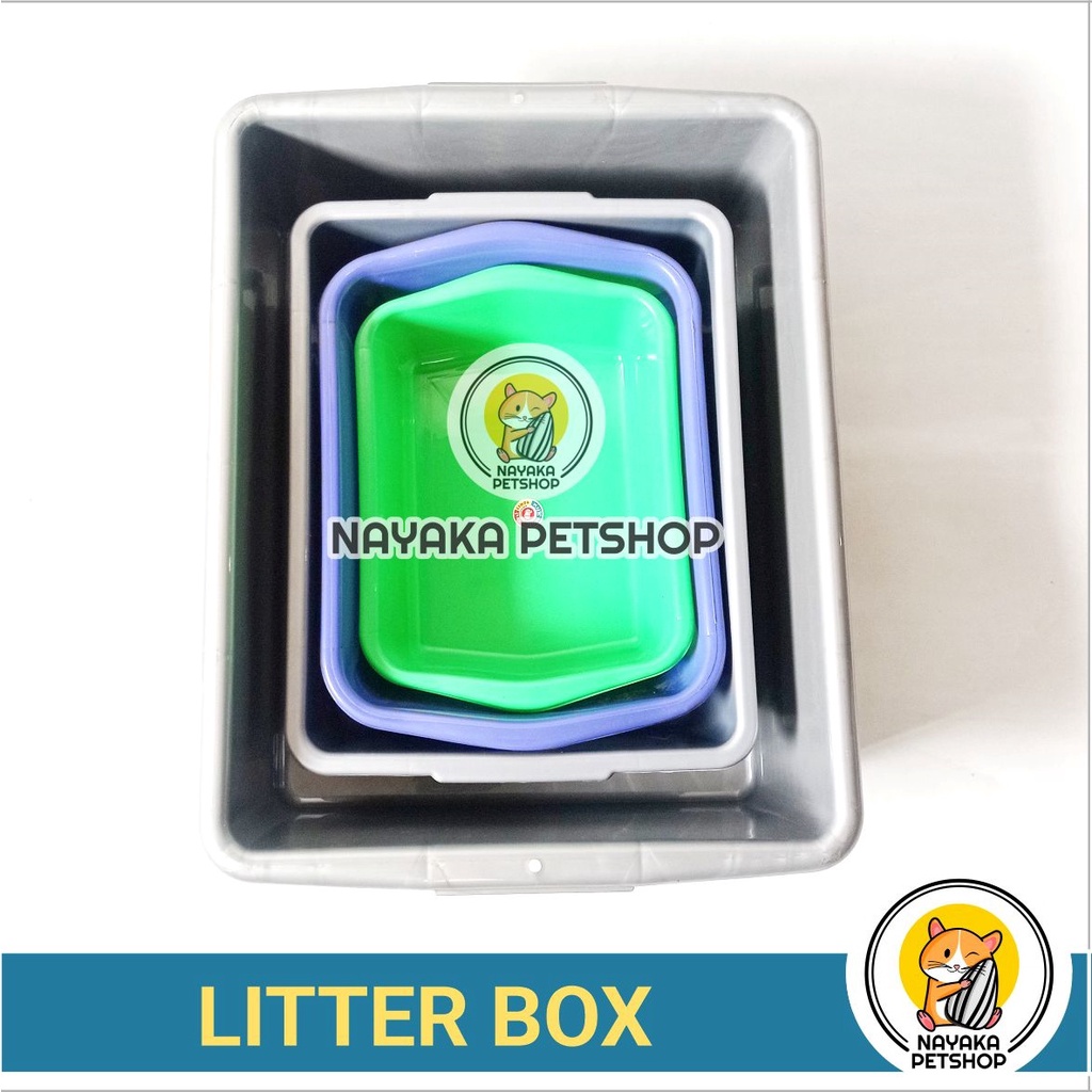 Size L Litter Box Kucing Bak Pasir Baki Zeolit Gumpal Wangi Wood Pellet Cat Toilet Kotak Kotoran Hewan
