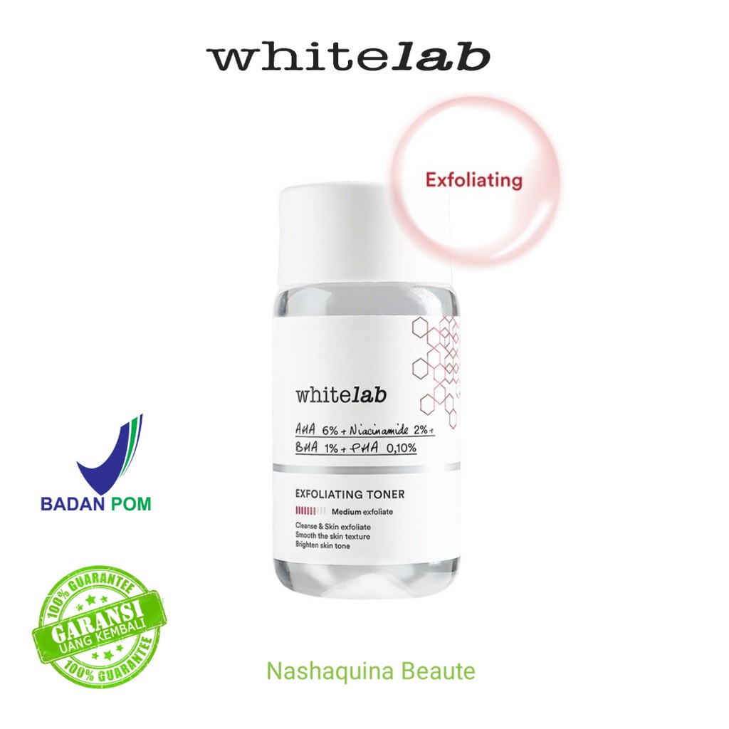 [COD] Whitelab Exfoliating Toner Wajah dengan Kandungan Utama AHA + Niacinamide + BHA + PHA Khusus untuk Tingkat Exfoliasi Medium - BPOM 70 ML