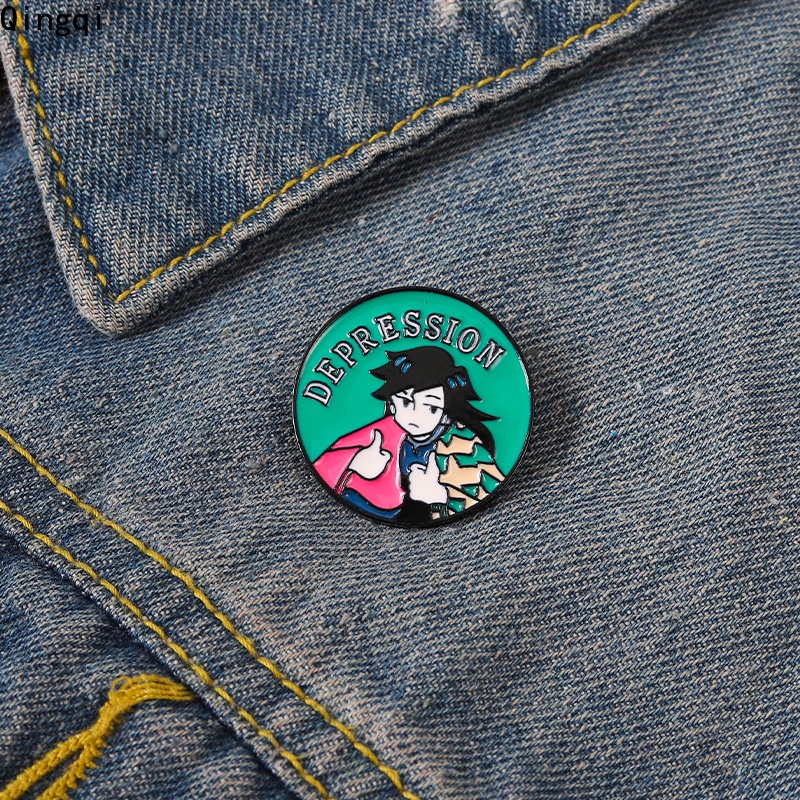 Bros Pin Enamel Desain Karakter Kartun Anime Demon Slayer Kimetsu No Yaiba Untuk Fans