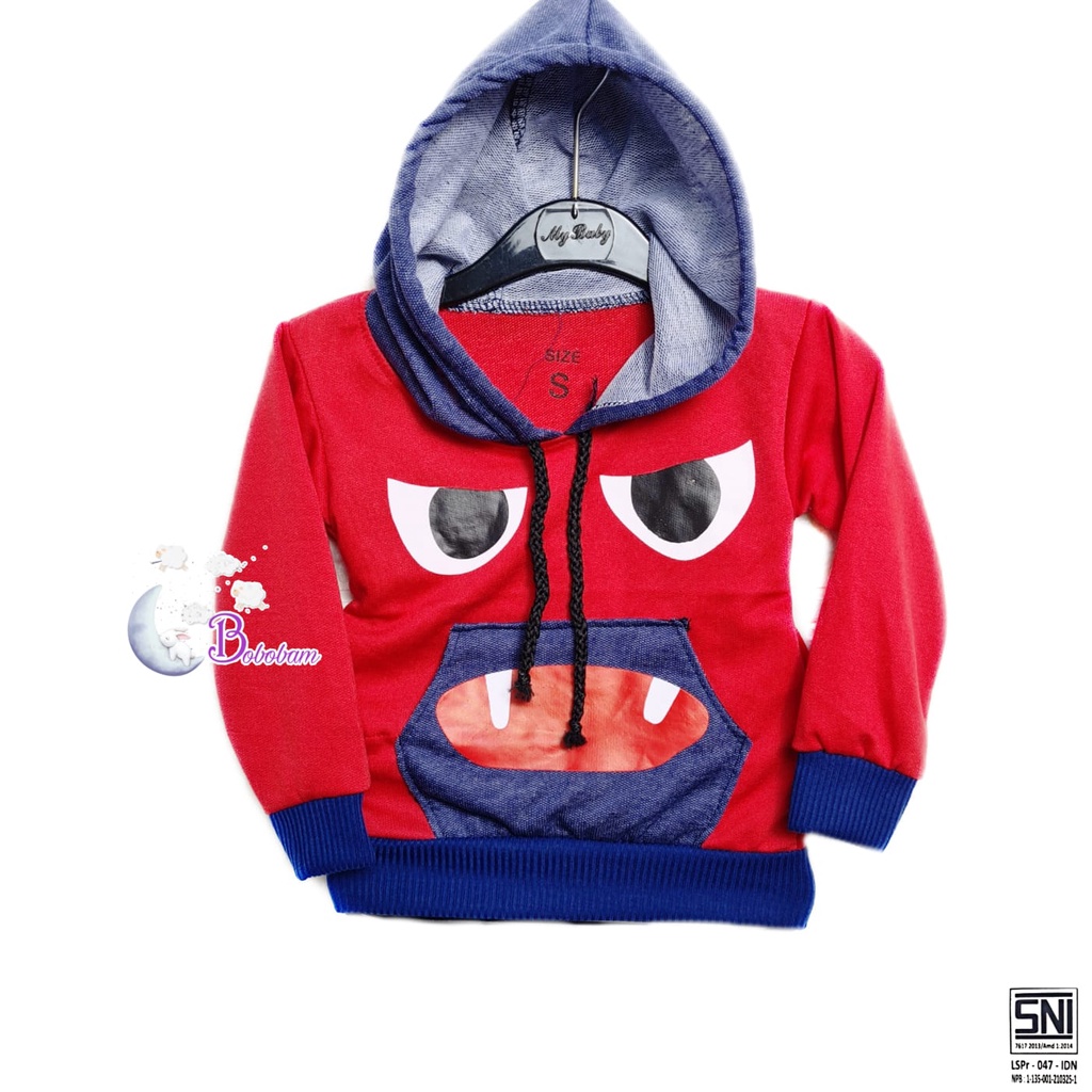 BOBOBAM BAJU BAYI LAKI LAKI  HOODIE ANAK COWO LUCU ATASAN COWOK  6 12 BULAN  KEREN TRENDY KEKINIAN MONSTER KARAKTER