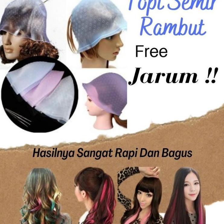 ▼ Magicap Topi Highlight Rambut dan Jarum Congkelan Highlight / Alat Pewarna Rambut / Topi Posting ♥
