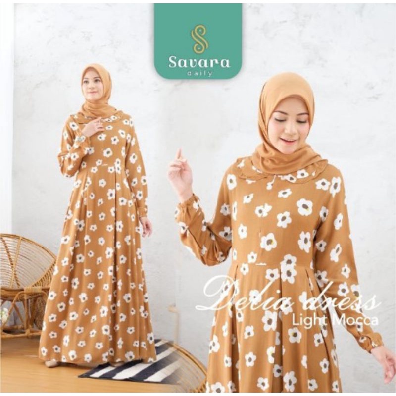 Delia Dress Original By Savara daily / Dress Wanita Motif Bunga / ori savara daily