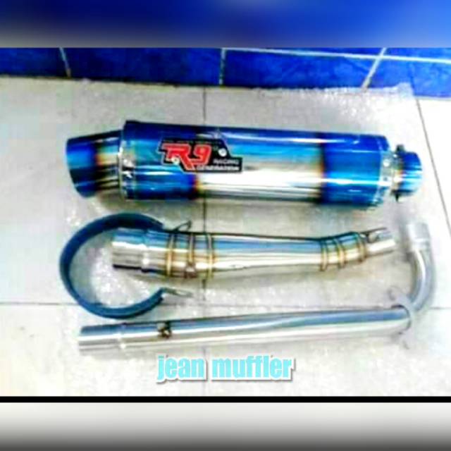 KNALPOT RACING R9 MUGELO SUPRA X 125 REVO KARISMA C70 DLL.KNALPOT R9 NETRAL BEBEK