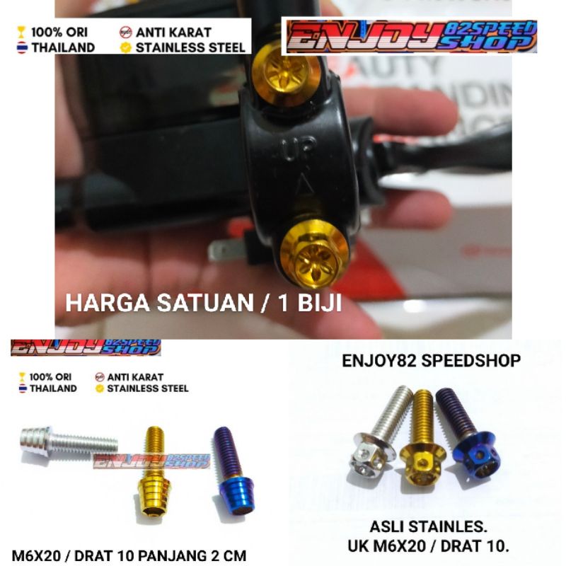 Baut pb probolt dudukan spion / breket stang Di Master rem standar dan variasi harga 1 biji