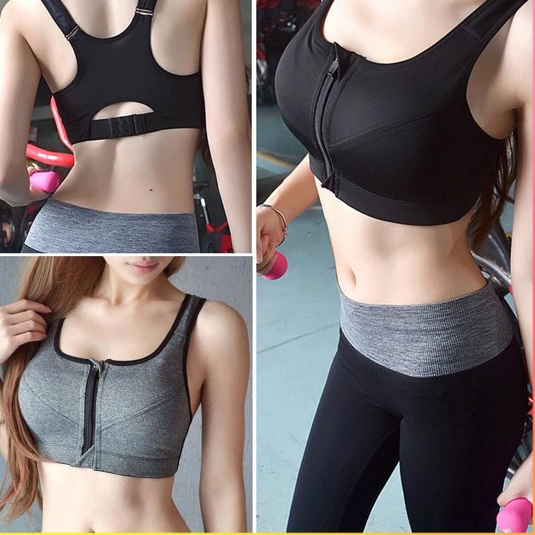 Sudah READY.. Seamless Sport Bra Zipper pakaian Dalam Wanita/gym bra/senam bra 801