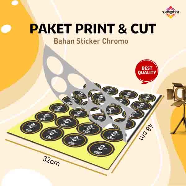 

Print & Cut Sticker Chromo A3 / stiker label makanan / stiker kemasan / stiker label nama / stiker botol