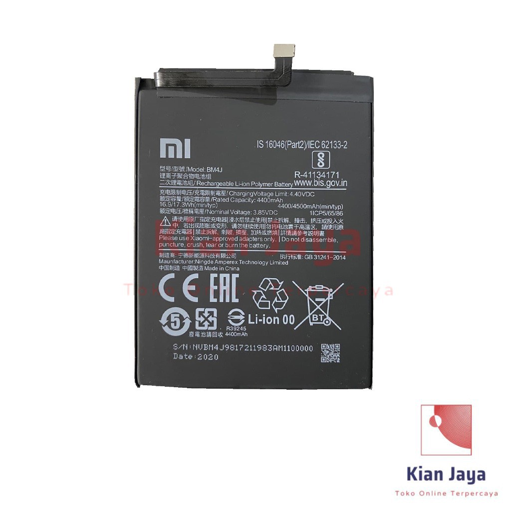 Baterai Xiaomi Redmi Note 8 Pro BM4J Original OEM Batre Batrai Battery Hp Xiao Mi BM 4J Ori