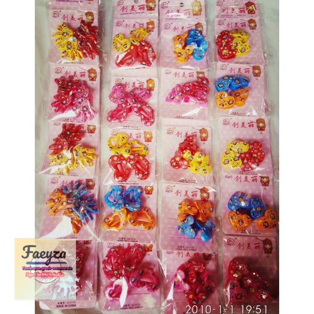 grosir  Jepit rambut 24 pcs poni nylon hard