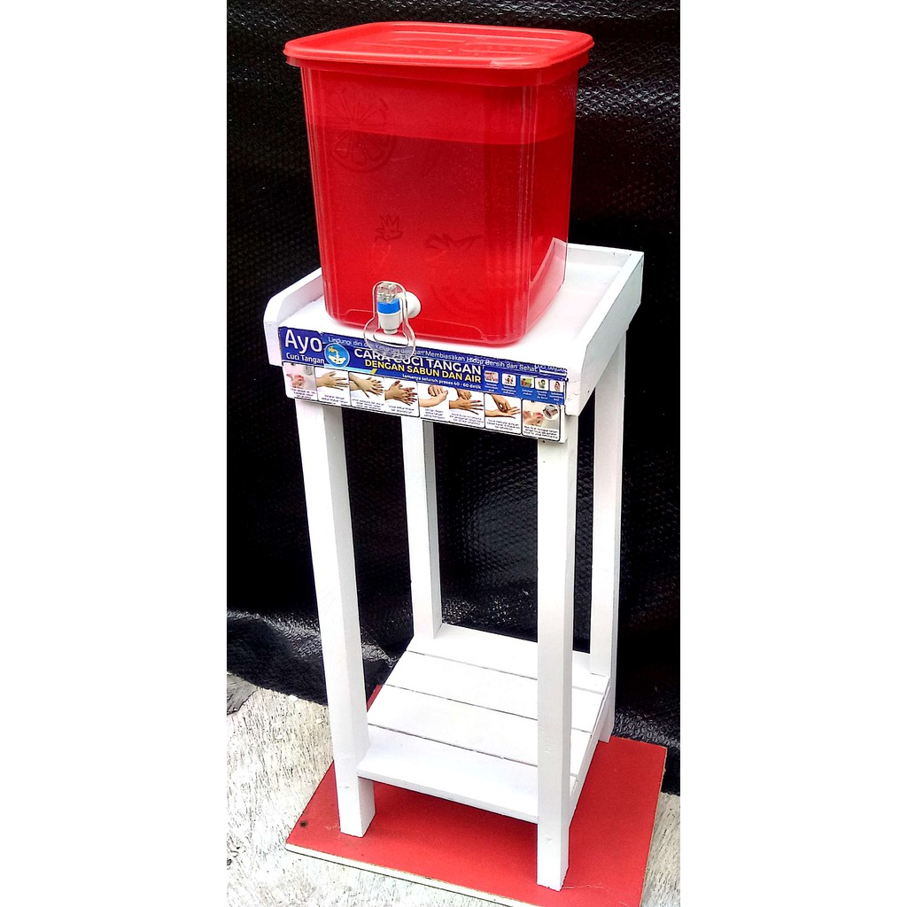 Meja Dispenser > Wastafel Portable > Meja Wastafel > Dispenser Galon > Dispenser Ember Cuci tangan >