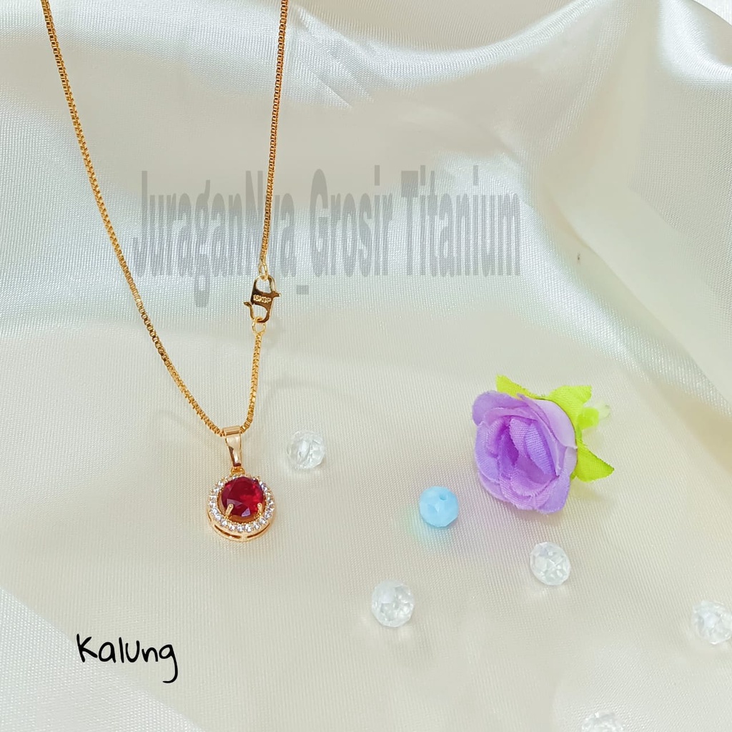 SET DEWASA Titanium KRISTAL MERAH SUPER perhiasan fashion Korea anti karat&amp;anti luntur