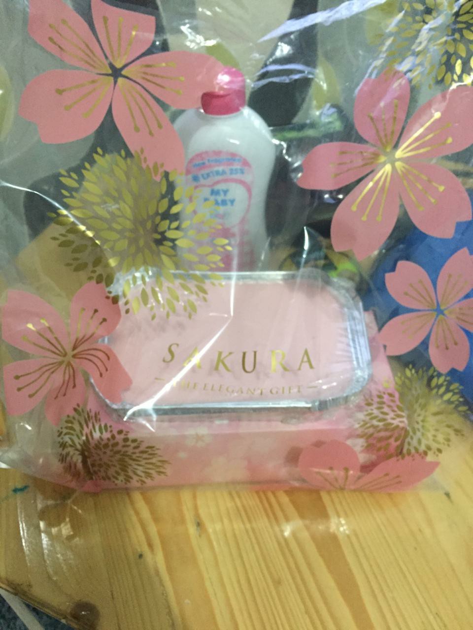 Shopping Bag Sakura Gold Kantong Plastik Elegan Mewah