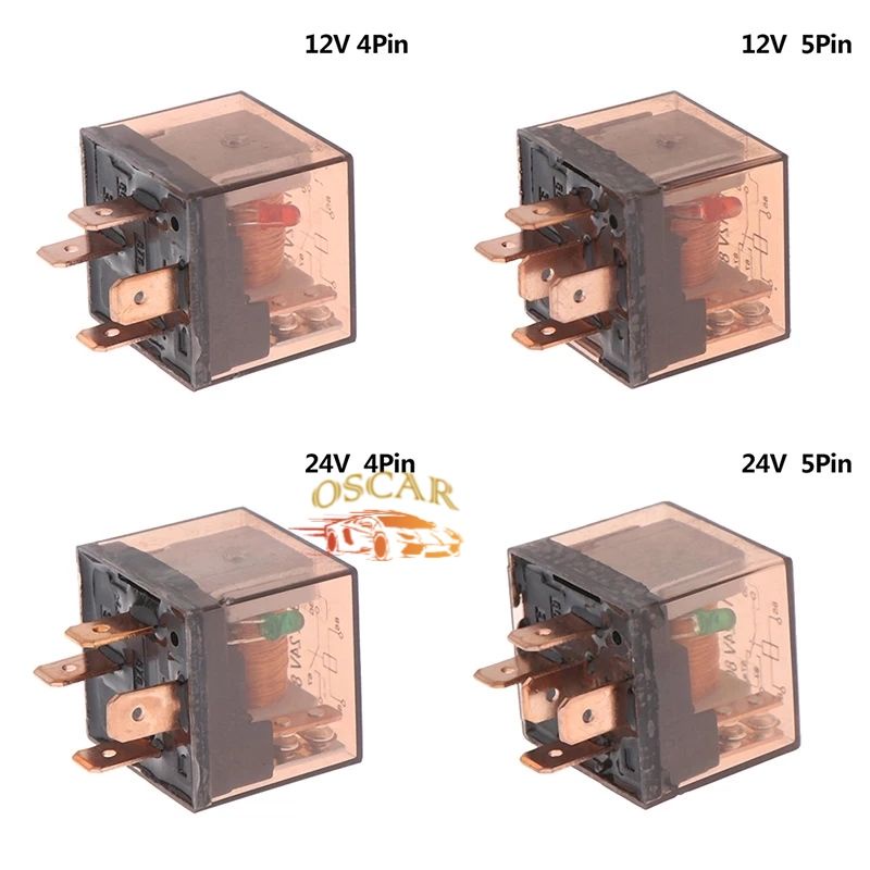 Relay Klakson /Relay Transparan 4 Kaki 5 Kaki 12V &amp; 24V 80A