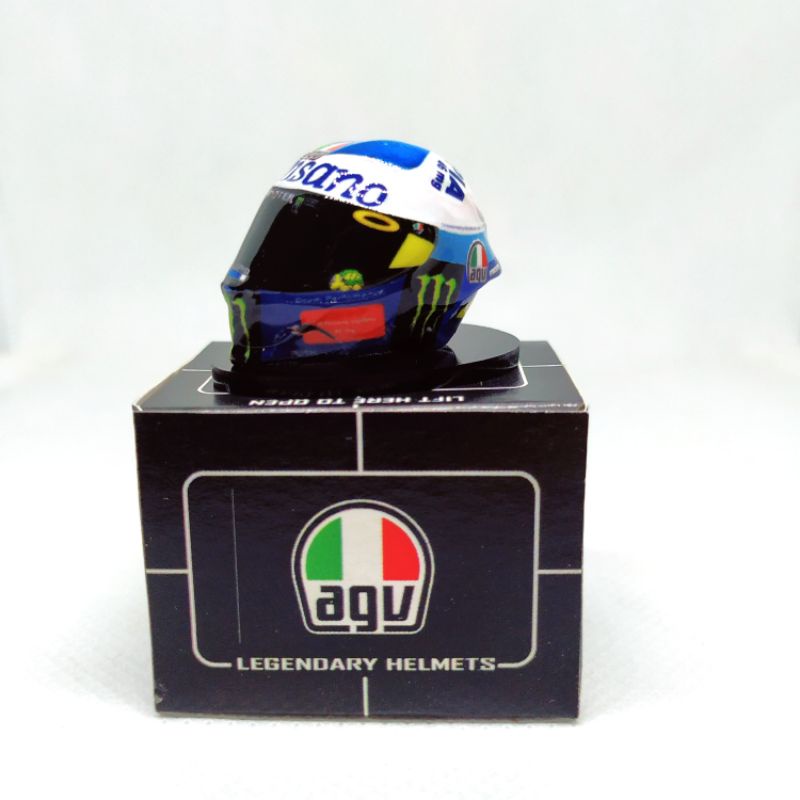 miniatur helm valentino rossi misano 2020 scale 1/12