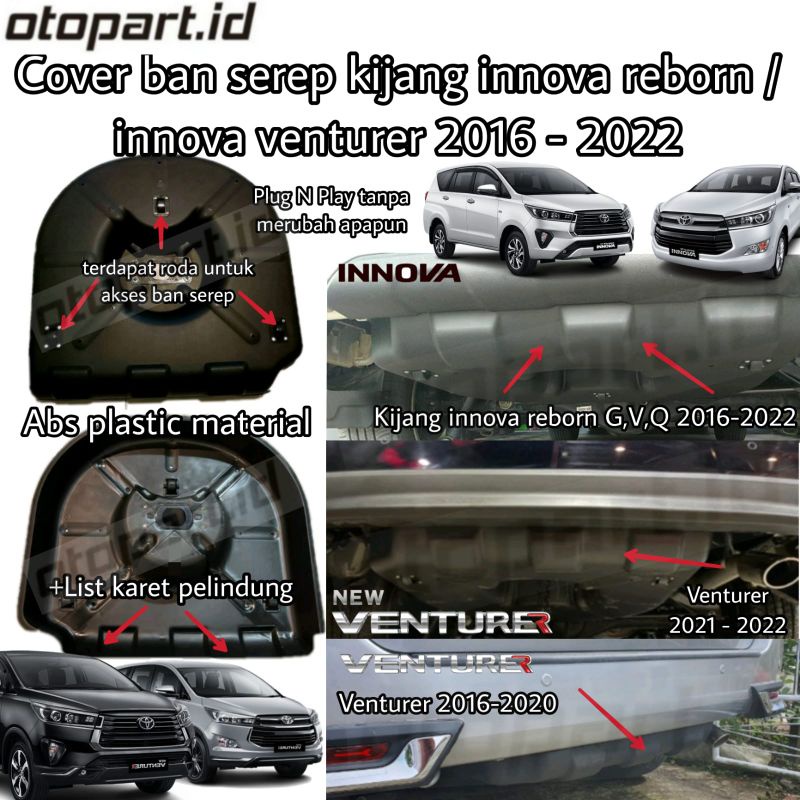 cover ban serep kijang innova reborn / innova venturer 2016- 2022