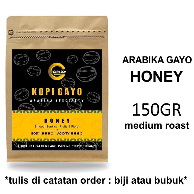 

Kopi Gayo Arabica Honey Biji Bubuk Garasco Coffee