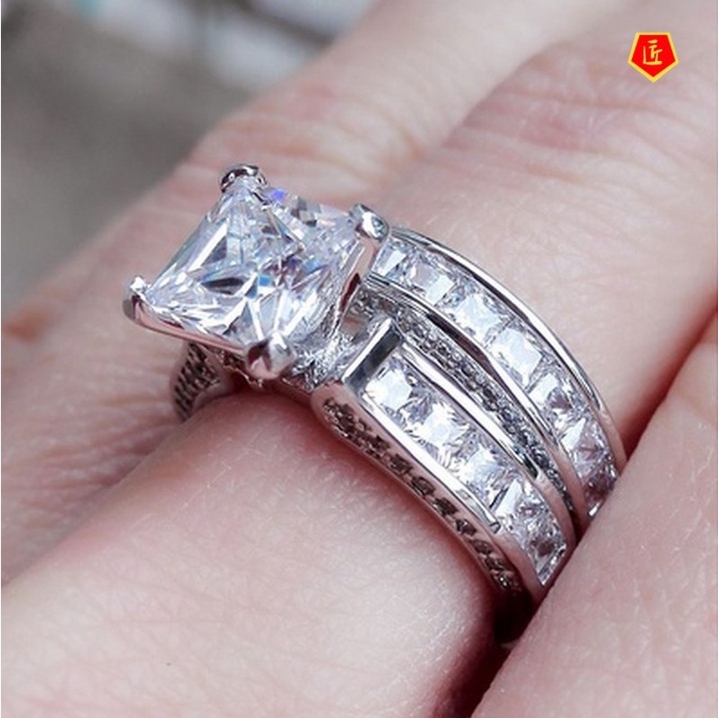 [Ready Stock]Personalized Moissanite Diamond Ring Set