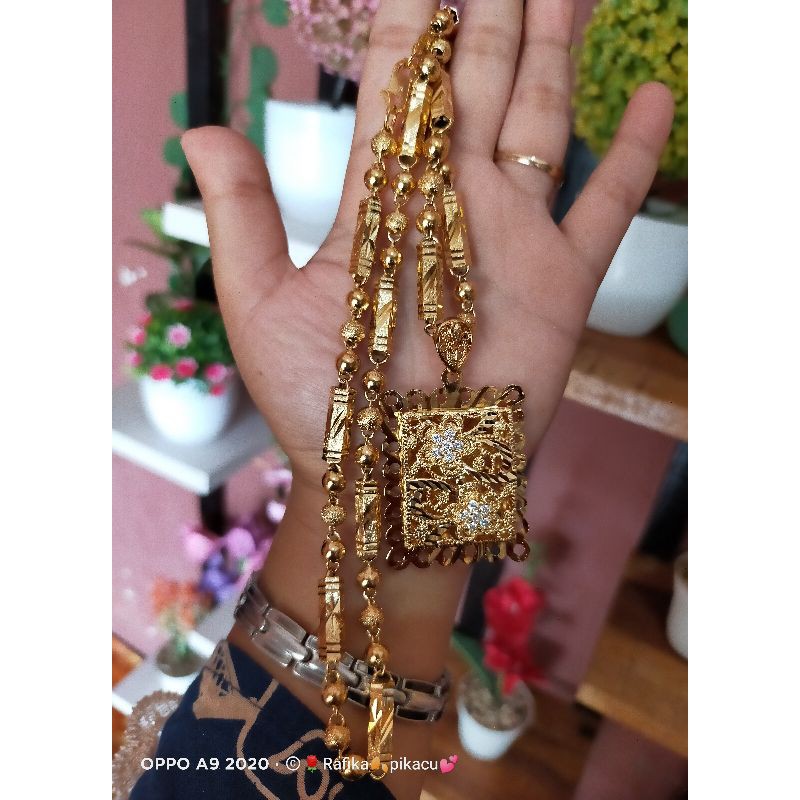 kalung bambu sadur lapis emas